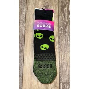 Crocs Kids Crew Socks 3 Pack Alien & Yin Yang Patterns Size L‎